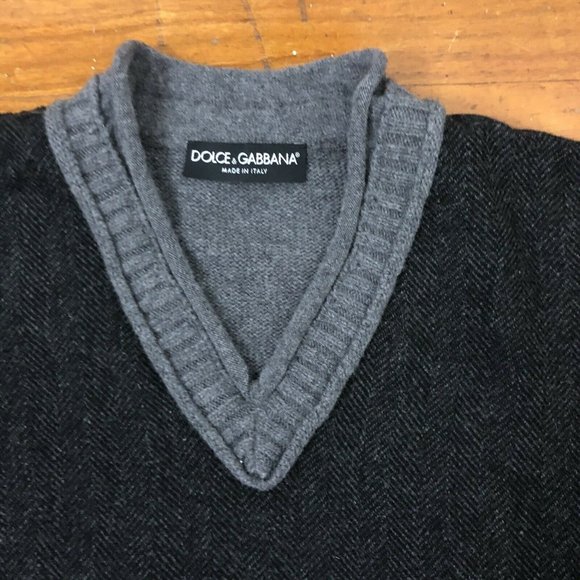 Dolce & Gabbana Men's 85% Virgin Wool Size 50/L Gray Factory Distressed Sweater - Picture 6 of 16